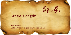 Szita Gergő névjegykártya